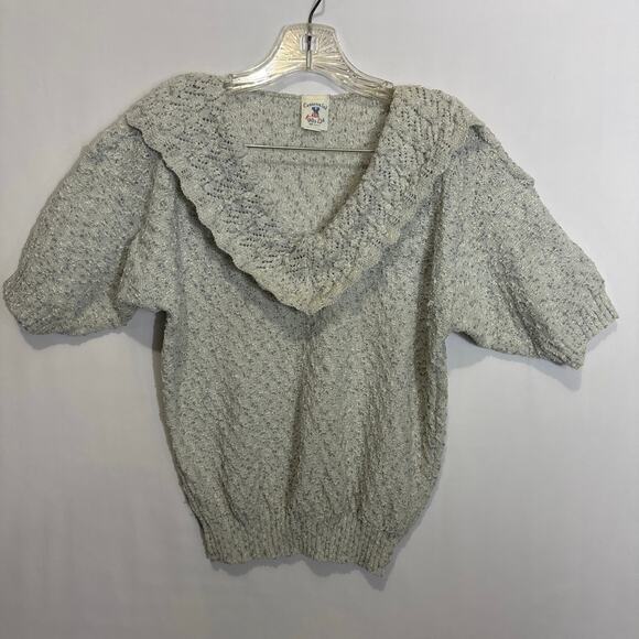 American Vintage Centennial Knits Ltd textured sweater large collar size medium - Picture 3 of 16
